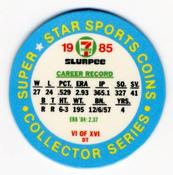 1985 7-Eleven Super Star Sports Coins: Southeast Region #VI DT Steve Bedrosian Back