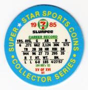1985 7-Eleven Super Star Sports Coins: Southeast Region #XV DT Willie Upshaw Back
