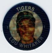1985 7-Eleven Super Star Sports Coins: Southeast Region #XVI DT Lou Whitaker Front