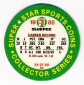 1985 7-Eleven Super Star Sports Coins: West Region #XV DH Alejandro Pena Back