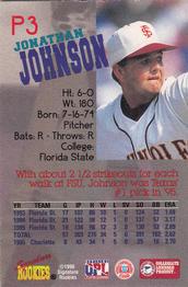 1996 Signature Rookies Old Judge - Peak Picks #P3 Jonathan Johnson Back