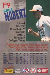 1996 Signature Rookies Old Judge - Peak Picks #P9 Shea Morenz Back