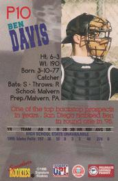 1996 Signature Rookies Old Judge - Peak Picks #P10 Ben Davis Back