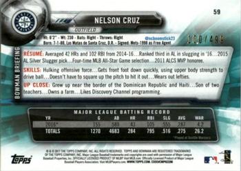 2017 Bowman - Silver #59 Nelson Cruz Back