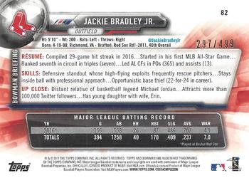 2017 Bowman - Silver #82 Jackie Bradley Jr. Back