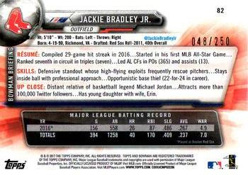 2017 Bowman - Purple #82 Jackie Bradley Jr. Back