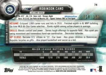 2017 Bowman - Blue #74 Robinson Cano Back
