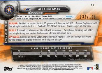 2017 Bowman - Blue #75 Alex Bregman Back