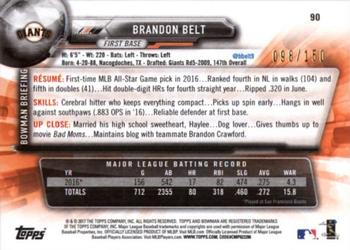 2017 Bowman - Blue #90 Brandon Belt Back