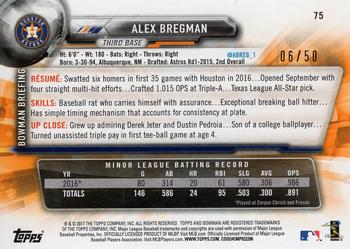 2017 Bowman - Gold #75 Alex Bregman Back