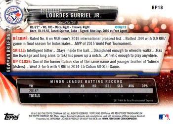 2017 Bowman - Prospects #BP18 Lourdes Gurriel Jr. Back