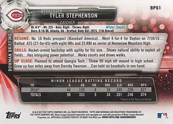2017 Bowman - Prospects #BP61 Tyler Stephenson Back