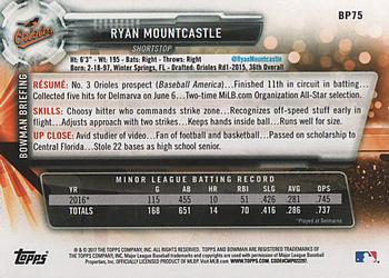2017 Bowman - Prospects #BP75 Ryan Mountcastle Back