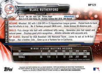 2017 Bowman - Prospects #BP121 Blake Rutherford Back