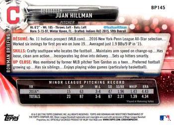 2017 Bowman - Prospects #BP145 Juan Hillman Back