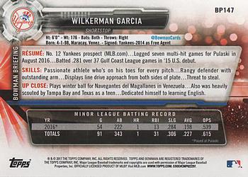 2017 Bowman - Prospects #BP147 Wilkerman Garcia Back