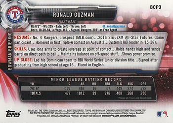 2017 Bowman - Chrome Prospects #BCP3 Ronald Guzman Back