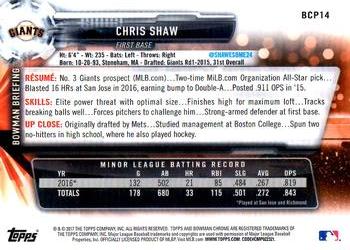 2017 Bowman - Chrome Prospects #BCP14 Chris Shaw Back