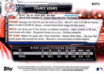 2017 Bowman - Chrome Prospects #BCP31 Chance Adams Back