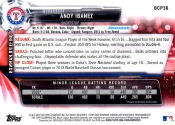 2017 Bowman - Chrome Prospects #BCP36 Andy Ibanez Back