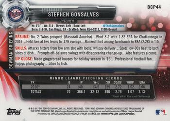 2017 Bowman - Chrome Prospects #BCP44 Stephen Gonsalves Back