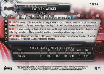 2017 Bowman - Chrome Prospects #BCP74 Patrick Weigel Back