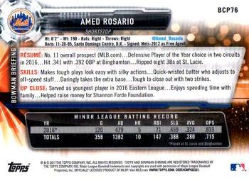 2017 Bowman - Chrome Prospects #BCP76 Amed Rosario Back