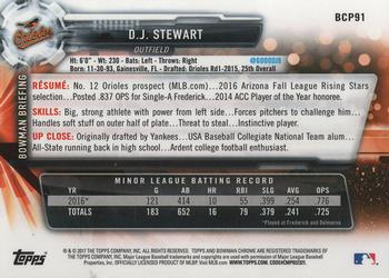 2017 Bowman - Chrome Prospects #BCP91 D.J. Stewart Back