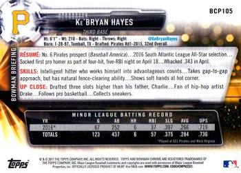 2017 Bowman - Chrome Prospects #BCP105 Ke'Bryan Hayes Back