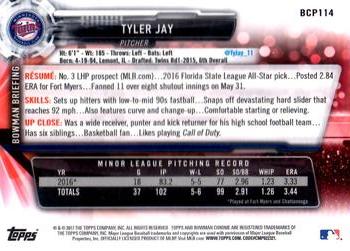 2017 Bowman - Chrome Prospects #BCP114 Tyler Jay Back