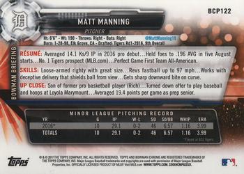 2017 Bowman - Chrome Prospects #BCP122 Matt Manning Back