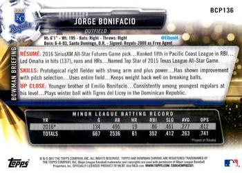2017 Bowman - Chrome Prospects #BCP136 Jorge Bonifacio Back