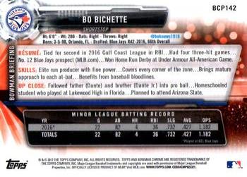 2017 Bowman - Chrome Prospects #BCP142 Bo Bichette Back