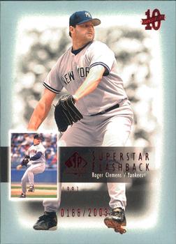 2003 SP Authentic - Superstar Flashback #SF36 Roger Clemens Front