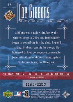 2001 Upper Deck Evolution #94 Jay Gibbons Back