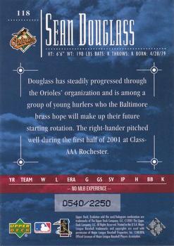 2001 Upper Deck Evolution #118 Sean Douglass Back
