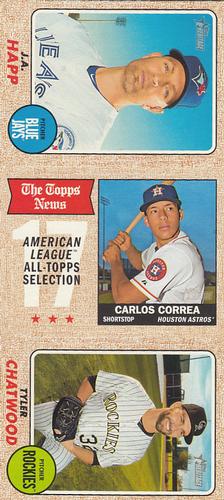 2017 Topps Heritage - 1968 Advertising Panels #NNO J.A. Happ / Carlos Correa / Tyler Chatwood Front