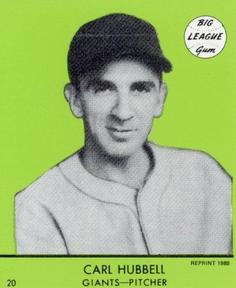 1988 1941 Goudey Reprints #20b Carl Hubbell Front