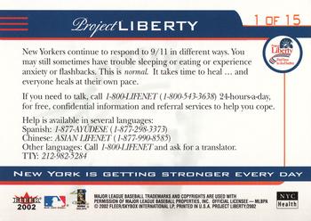 2002 Fleer Project Liberty New York Mets #1 Mets Players Back