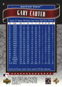 2003 SP Legendary Cuts - Blue #17 Gary Carter Back