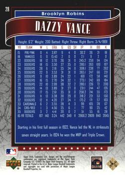 2003 SP Legendary Cuts - Blue #28 Dazzy Vance Back