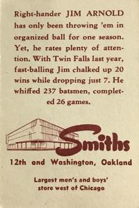 1947 Smith's Oakland Oaks #10 James Arnold Back