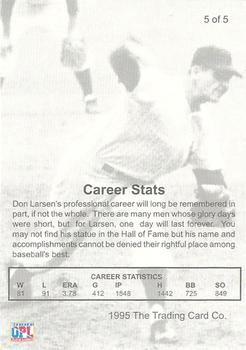 1995 Front Row Premium All-Time Greats Don Larsen #5 Don Larsen Back