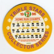 1986 7-Eleven Triple Stars Coins: Southeast Region #V Dale Murphy / Jim Rice / Mike Schmidt Back