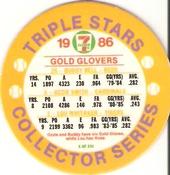 1986 7-Eleven Triple Stars Coins: Southeast Region #X Buddy Bell / Ozzie Smith / Lou Whitaker Back
