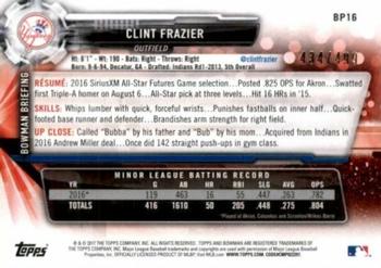 2017 Bowman - Prospects Silver #BP16 Clint Frazier Back