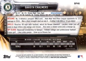 2017 Bowman - Prospects Silver #BP46 Dakota Chalmers Back