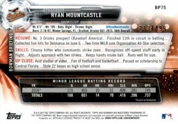 2017 Bowman - Prospects Silver #BP75 Ryan Mountcastle Back