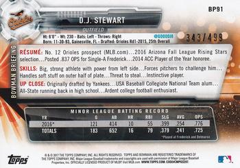 2017 Bowman - Prospects Silver #BP91 D.J. Stewart Back