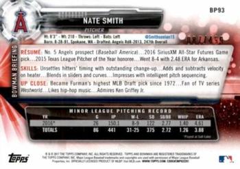 2017 Bowman - Prospects Silver #BP93 Nate Smith Back
